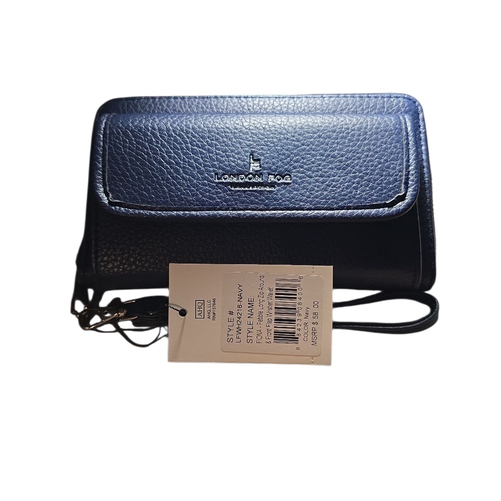 London Fog Black and Blue Clutches with Sophisticated Design